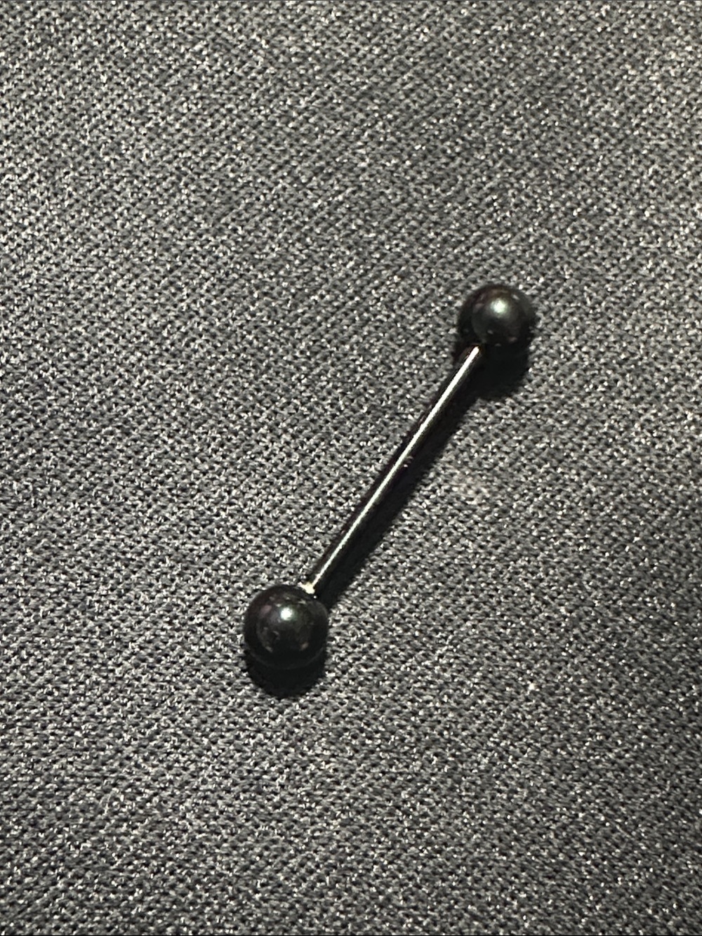 Black Straight Barbell Tongue Ring